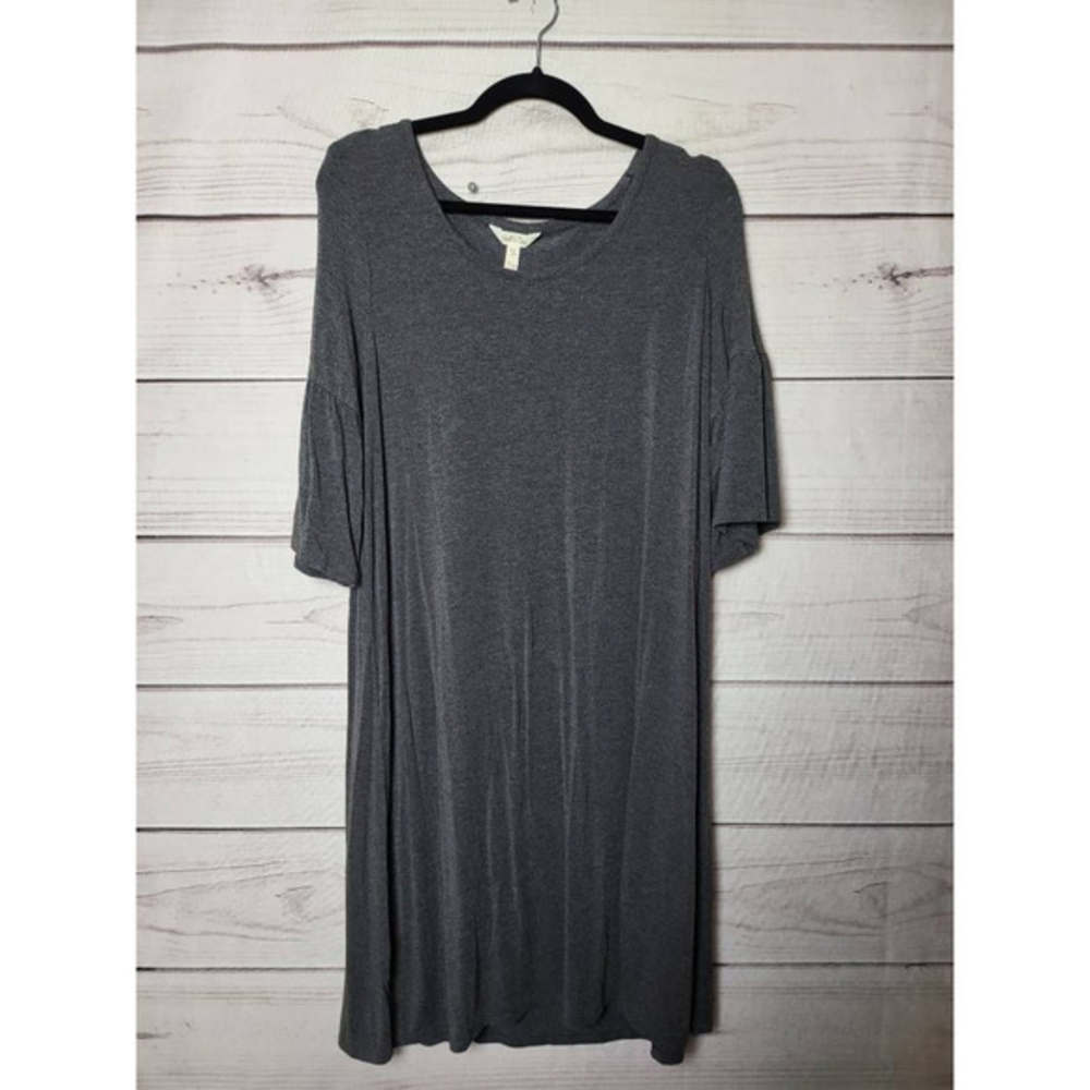 Matilda Jane Womens Shirt Dress Gray Stretch Jewel Neck 3/4 Sleeve Above Knee M - Picture 1 of 5